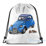 2CV USB Charge Backpack Funny Graphic Print School Bag