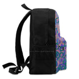 Large Capacity Laptop Travel Backpack - Bubbly Bubbles Purple Peach