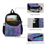 Large Capacity Laptop Travel Backpack - Bubbly Bubbles Purple Peach