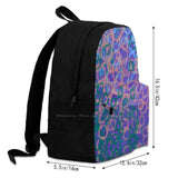 Large Capacity Laptop Travel Backpack - Bubbly Bubbles Purple Peach