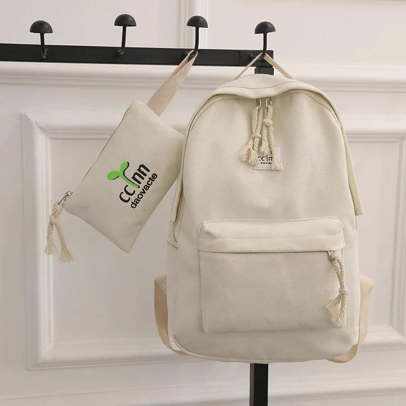 Canvas Shoulder College Wind School Student Bag Junior School Student Travel Bac