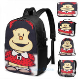 Funny Graphic Phone Cases & Skins + mafalda USB Charge Backpack