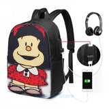 Funny Graphic Phone Cases & Skins + mafalda USB Charge Backpack