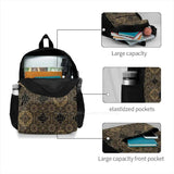 Golden Printed Pattern Backpack for Men Women Girls