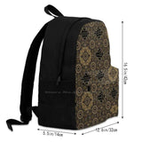 Golden Printed Pattern Backpack for Men Women Girls