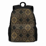 Golden Printed Pattern Backpack for Men Women Girls