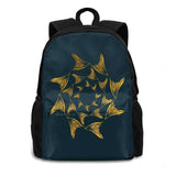 Tribal Shell Circle Backpack Dark Green Ethnic