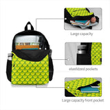 Dragon Skin Laptop Travel School Bags Green Fishy Fish Croco Shell