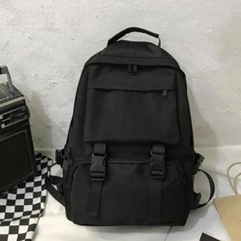Large Capacity Travel Bag Solid Harajuku Student Schoolbag Backpack
