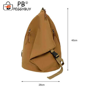 Japanese Canvas Travel Backpack Solid Casual Large-Capacity School Bag