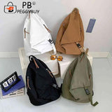 Japanese Canvas Travel Backpack Solid Casual Large-Capacity School Bag