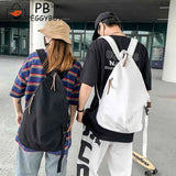 Japanese Canvas Travel Backpack Solid Casual Large-Capacity School Bag