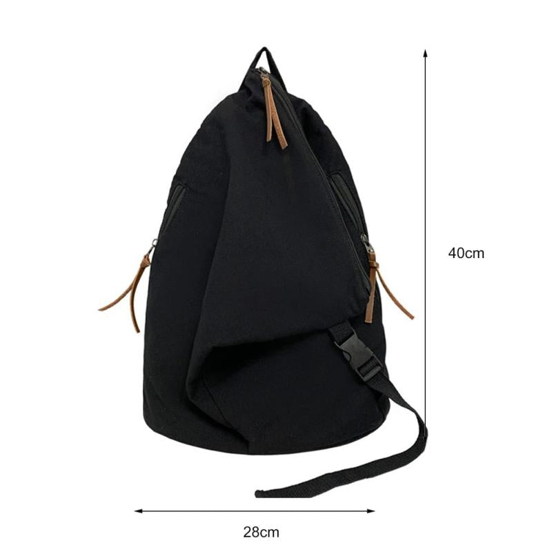 Japanese Canvas Travel Backpack Solid Casual Large-Capacity School Bag