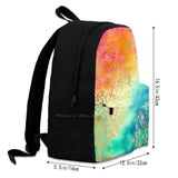 Watercolor Wonderland Backpacks Orange Teal Pink Purple Green Cream