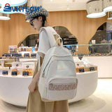 Floral Print Laptop Bookbag Nylon Shoulder Rucksack Backpack