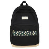 Floral Print Laptop Bookbag Nylon Shoulder Rucksack Backpack