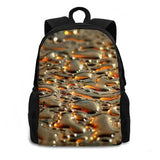 Amber Glass Liquid Bags Backpacks Water Drops Abstract