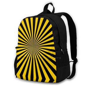 Yellow Linen Illusion Pattern Backpack