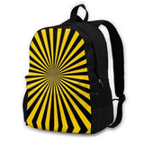 Yellow Linen Illusion Pattern Backpack