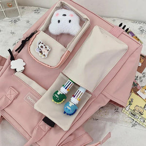 Preppy Purple Backpack Women Waterproof Candy Colors Fancy High School