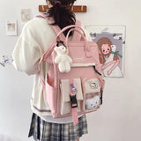 Preppy Purple Backpack Women Waterproof Candy Colors Fancy High School