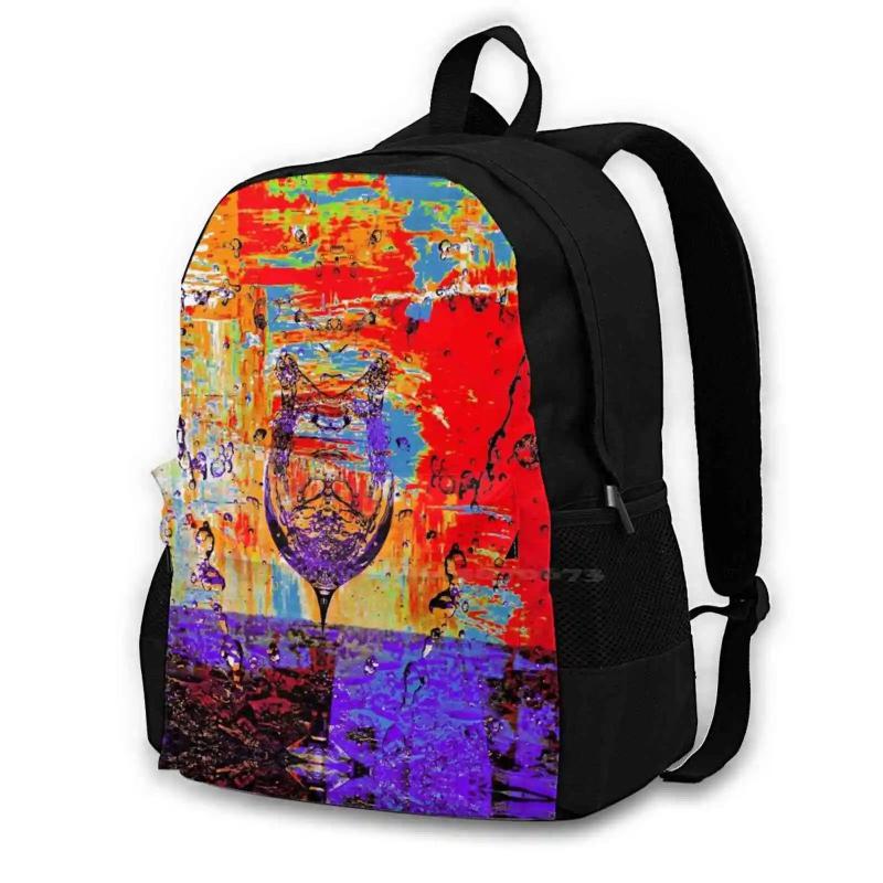 Spill 3D Print Backpack Casual Bag Abstract Drink Liquid Drops