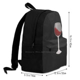 Wine Glass Teen College Student Backpack Laptop Travel Bags