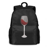 Wine Glass Teen College Student Backpack Laptop Travel Bags
