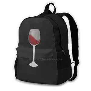 Wine Glass Teen College Student Backpack Laptop Travel Bags