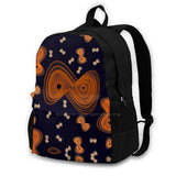 Orange School Bag Big Capacity Backpack Laptop 15 Inch