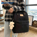 Casual Bear Pendant Backpack for Girls - Large Capacity Daypack