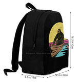 Bigfoot In a Boat Sasquatch Backpack for School Laptop Travel