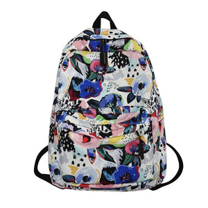 Casual Graffiti School Backpack Multi-layer Pockets Student Schoolbag