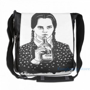 Funny Graphic print Wednesday Addams USB Charge Backpack School Travel