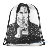 Funny Graphic print Wednesday Addams USB Charge Backpack School Travel