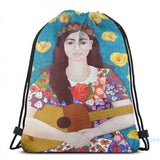 Graphic print Violeta Parra USB Charge Backpack men School bags Women bag