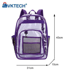 Unisex Transparent Layers Knapsack Rucksack Casual Students Preppy Style L