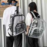 Unisex Transparent Layers Knapsack Rucksack Casual Students Preppy Style L