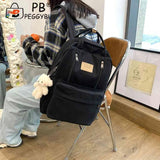 Girls Casual Bear Pendant Backpack Large Capacity Outdoor Travel Daypacks