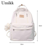 Solid Backpack for Girls Large Capacity Sports Backpack