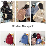 Solid Backpack for Girls Large Capacity Sports Backpack