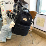 Solid Backpack for Girls Large Capacity Sports Backpack