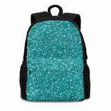 Turquoise Glitter Backpack with Sparkles Texture