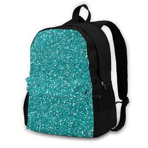 Turquoise Glitter Backpack with Sparkles Texture