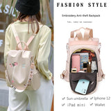RYFIX Waterproof Oxford Women Backpack Anti-theft Print School Bag