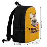 French Punkdog Backpack for Student School Laptop Travel