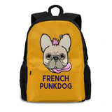 French Punkdog Backpack for Student School Laptop Travel