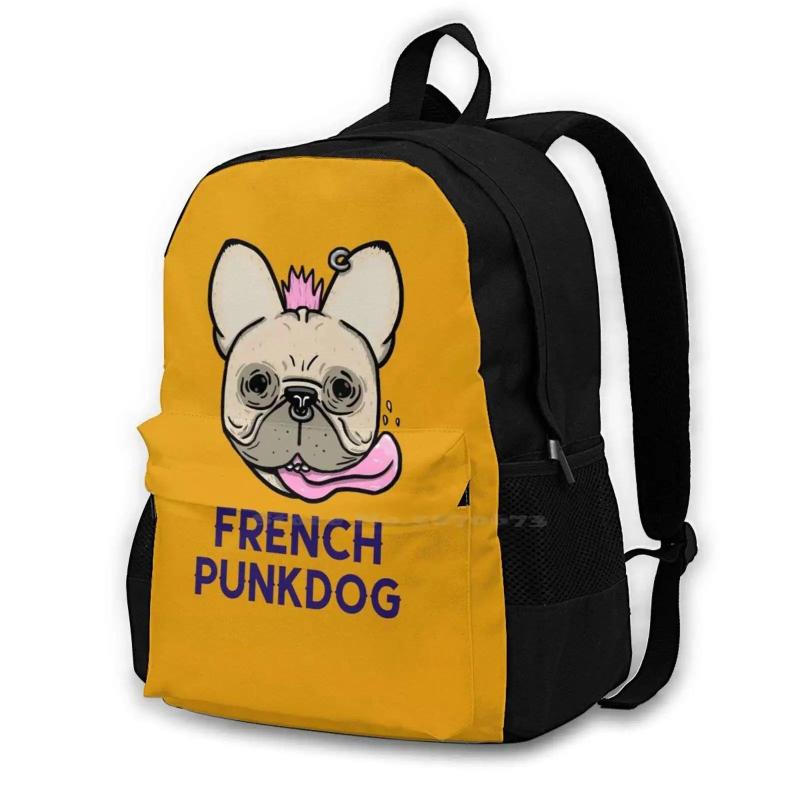 French Punkdog Backpack for Student School Laptop Travel