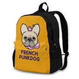 French Punkdog Backpack for Student School Laptop Travel