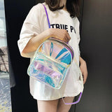 Mini Silver Laser Holographic Backpack Girls Shoulder Bag